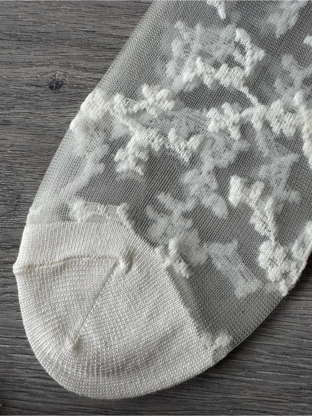 Sheer Floral Quarter Socks